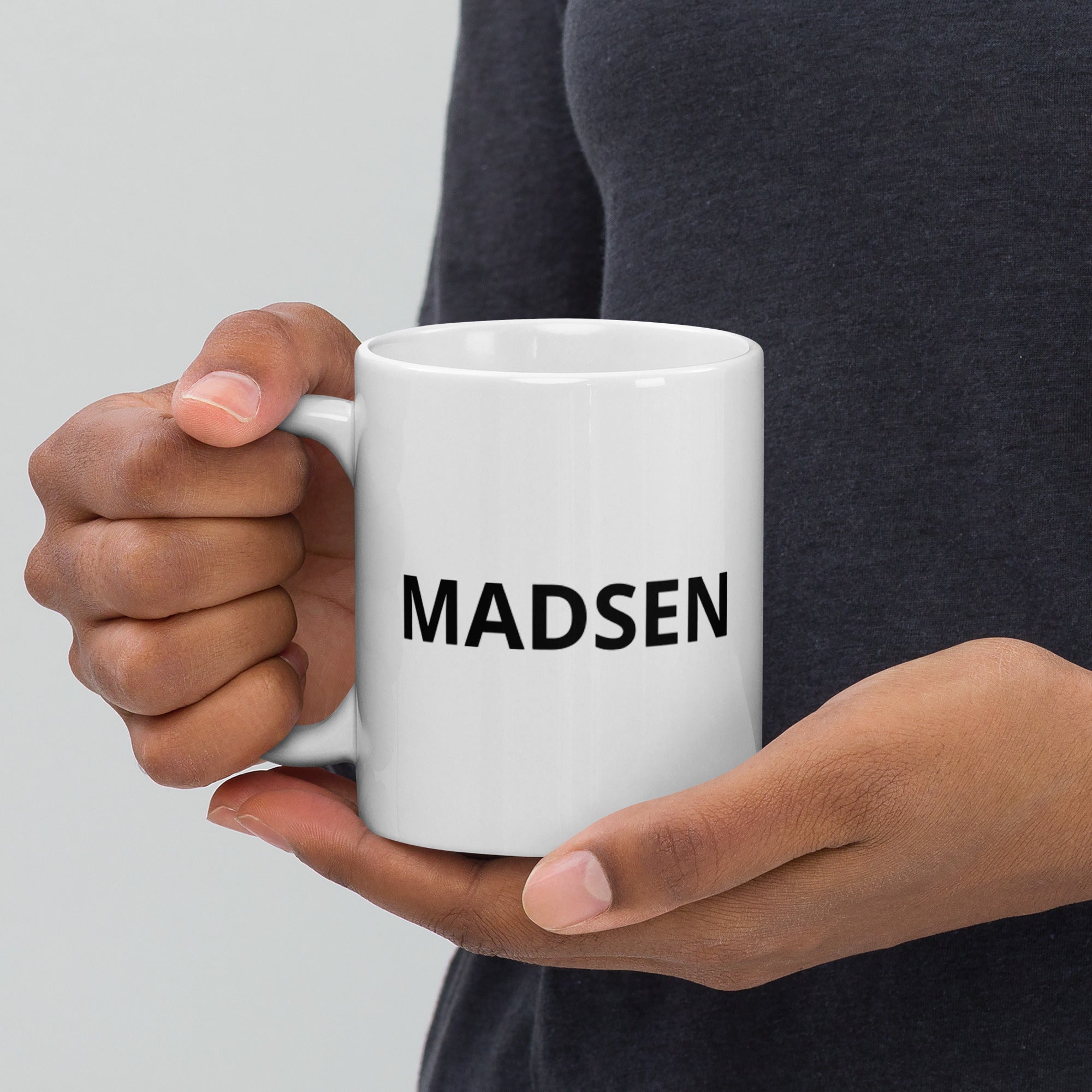 White glossy MADSEN mug